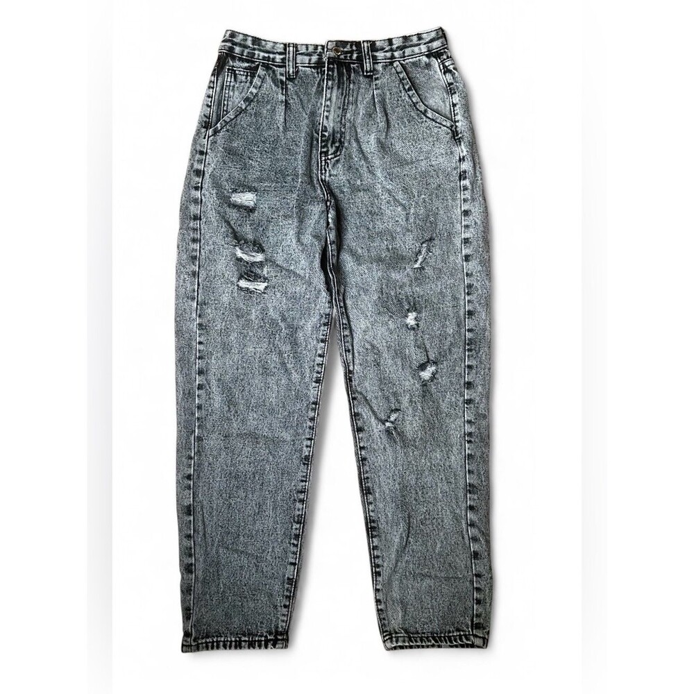 shein High-Waist Gray Acid Wash Barrel Jeans 👖4/$20!👖
